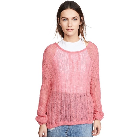 1 Left Free People Angel Loose Knit Bubblegum Jumper - Picture 3 of 14
